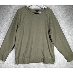 Eddie Bauer Womens X-Large Pull Over Long Sleeve Crew Neck Sweatshirt Green